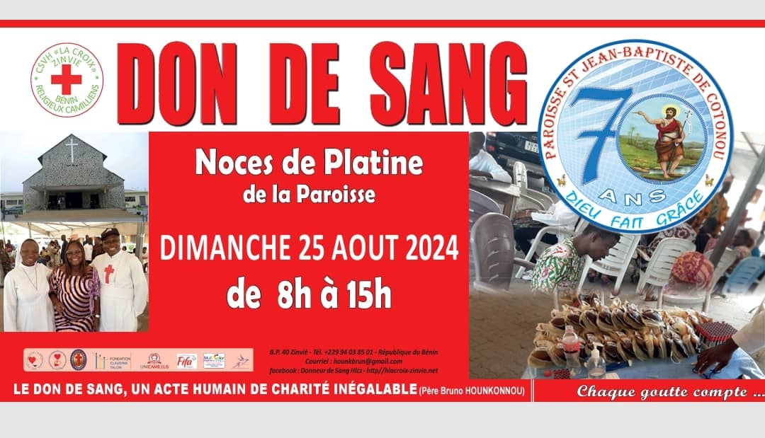Paroisse St Jean de Cotonou/ Pour Les 70 ans : Une Activité De Don De Sang À L&rsquo;honneur
