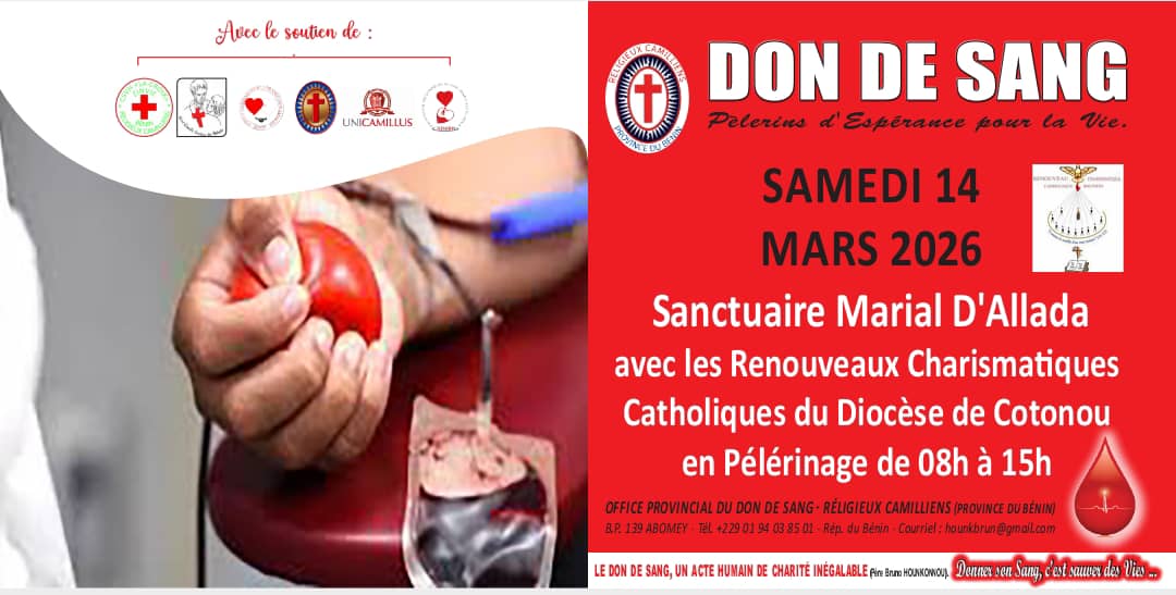 Bénin/Don De Sang : Voici Le Programme De Relance ( Lisez Le Communiqué Signé Du Père Bruno Hounkonnou)
